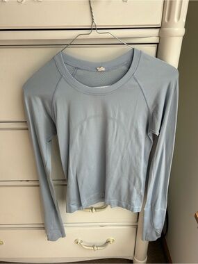 Light Blue Lululemon Long-Sleeve Performance Top